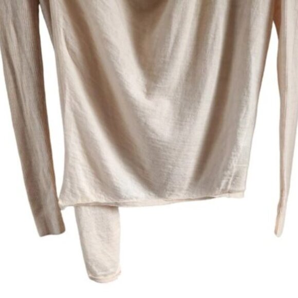 AllSaints Drina Ribbed Asymmetrical Zipper Shoulder Merino Wool Cardigan Size XS - Picture 4 of 8